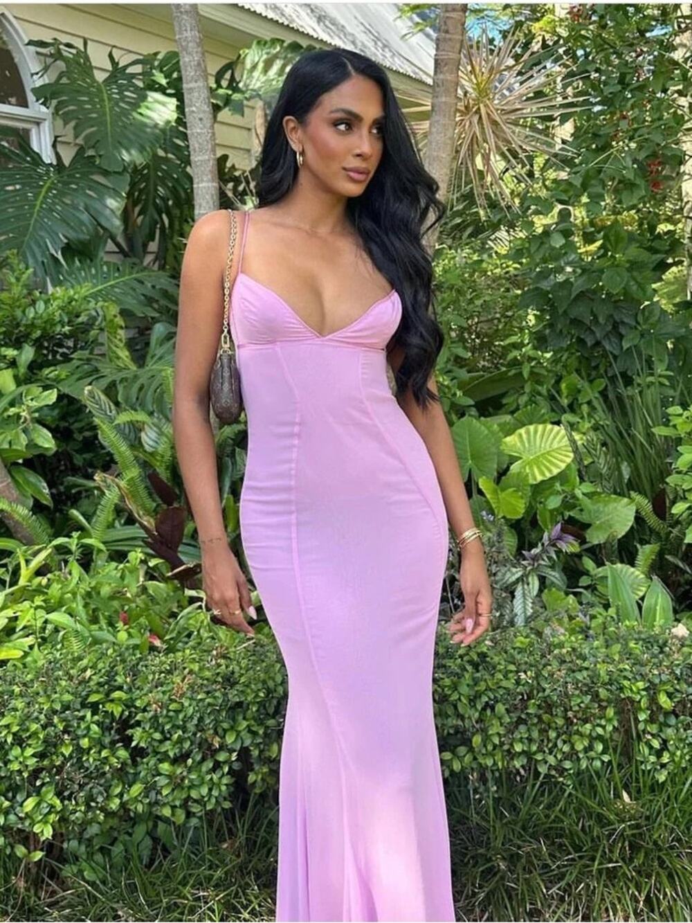 House of CB Loren Pink Maxi Dress L